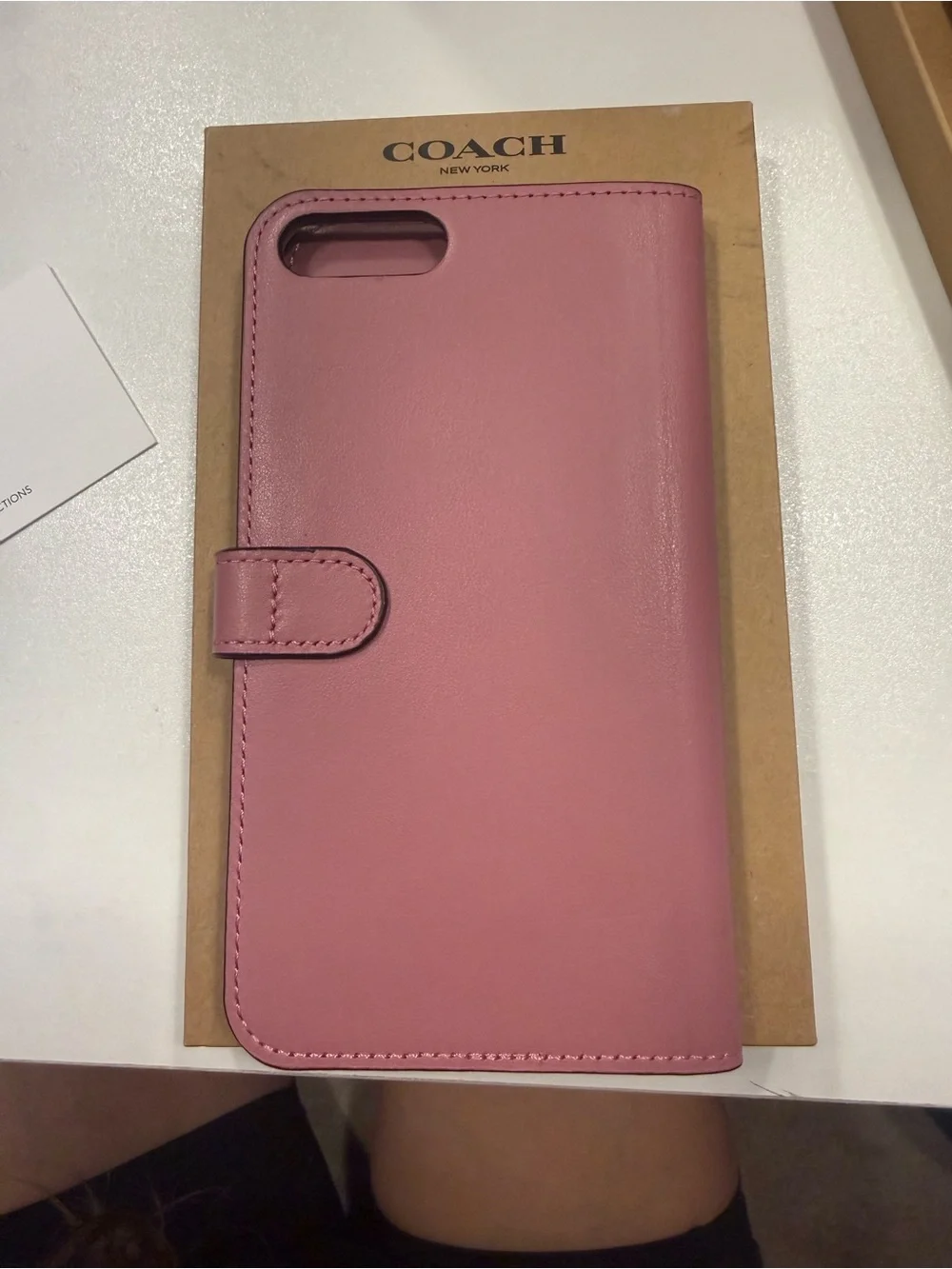 Coach Pink Leather Wallet Folio Phone Case fits iPhone 6s Plus , 7 plus & 8 plus